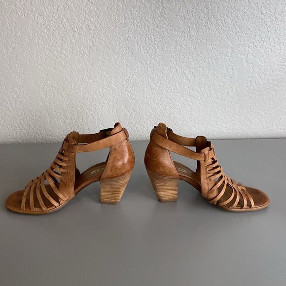 Paul Green Christy Caged Brown Leather Woven Sandle Size 7.5 USA 4.5 in Austria - Picture 4 of 8